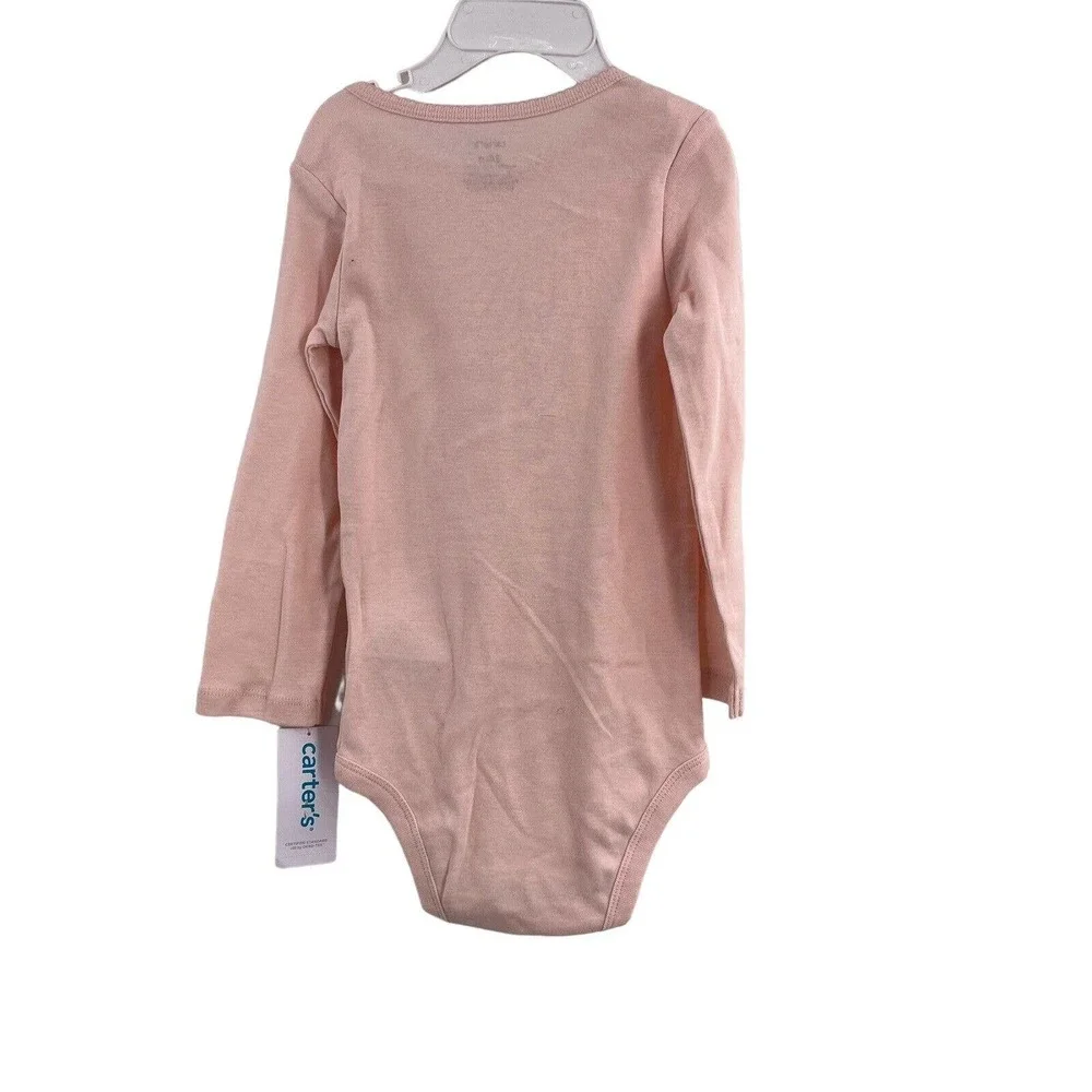 Carters Two Pack Long‎ Sleeve Pink Bodysuit 24 Month New